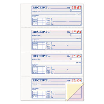 Adams® Receipt Book, Three-part Carbonless, 7.19 X 11, 4-page, 100 Forms freeshipping - TVN Wholesale